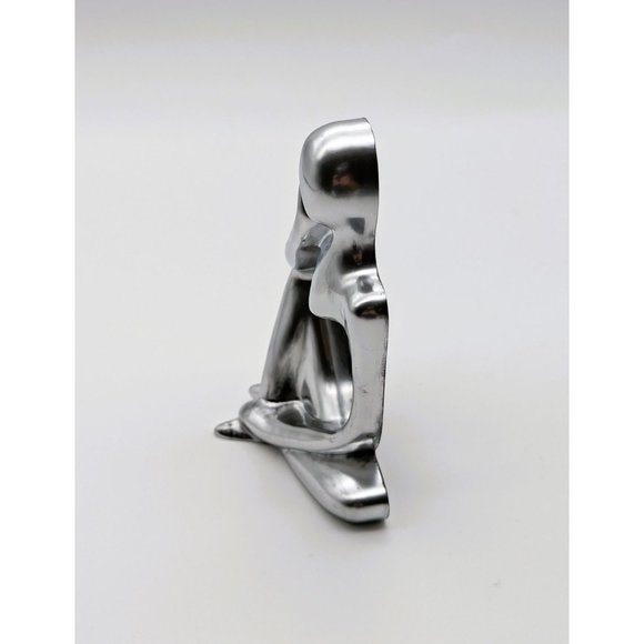 The Thinker Trio Shiny Silver Colored Figurines from Resin Handmade NEW - Picture 2 of 10